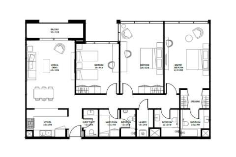 Apartmán v Aljada, Sharjah, SAE 1 spálňa, 77 m2 č. 689921 - Fotografia 6