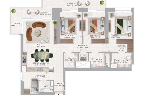 Dubai Creek Harbour (The Lagoons), Dubai, संयुक्त अरब अमीरात में अपार्टमेंट, 1 बेडरूम, 69 वर्ग मीटर, संख्या 689813 - फ़ोटो 5