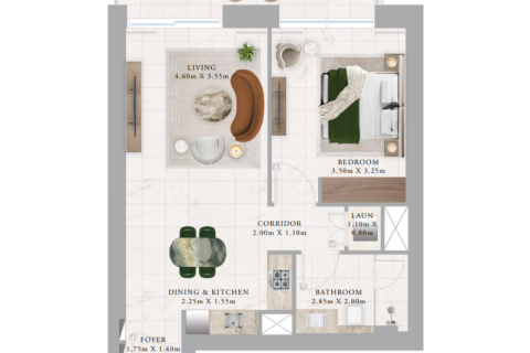 Dubai Creek Harbour (The Lagoons), Dubai, संयुक्त अरब अमीरात में अपार्टमेंट, 1 बेडरूम, 69 वर्ग मीटर, संख्या 689813 - फ़ोटो 3
