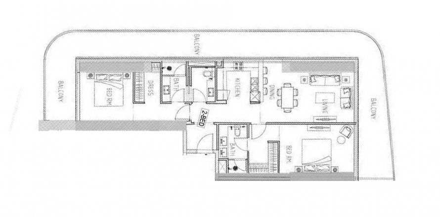 Byt v DAMAC BAY 2 v Dubai Harbour, SAE 2 ložnice, 211.99 m² Č.: 406777