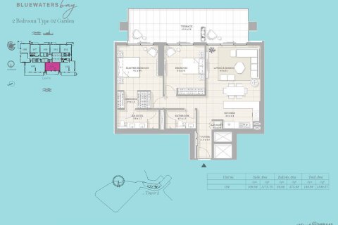 Apartment in BLUEWATERS BAY in Jumeirah Beach Residence, Dubai, UAE 2 bedrooms, 91 sq.m. № 704906 - photo 8