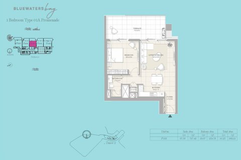 Apartment in BLUEWATERS BAY in Jumeirah Beach Residence, Dubai, UAE 2 bedrooms, 91 sq.m. № 704906 - photo 12
