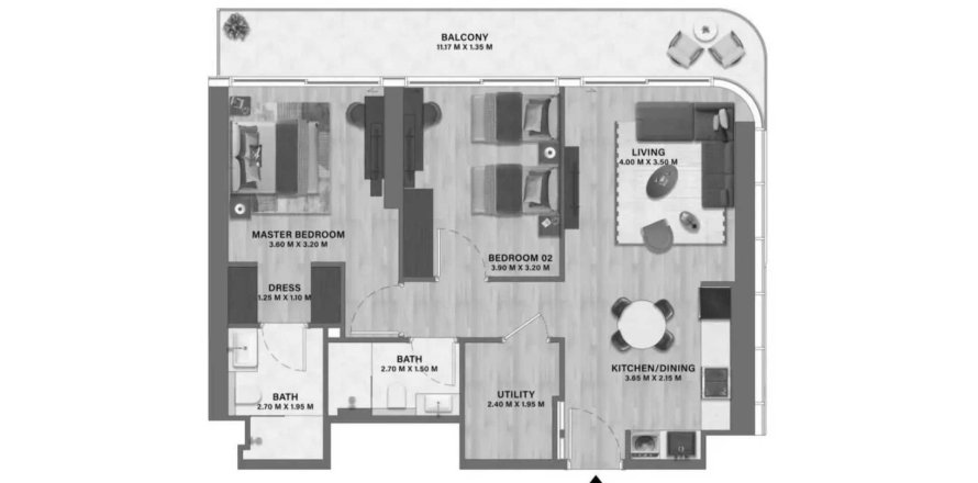 Appartement in Motor City, Dubai, VAE 2 slaapkamers, 97.92 vr.m. nr 712125