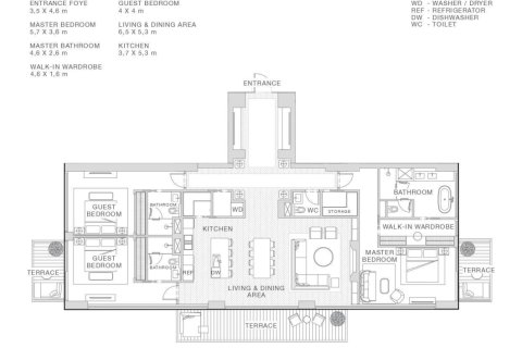 Apartman u Al Marjan Island, Ras Al Khaimah, UAE 1 spavaća soba, 135 m2 Br. 656478 - fotografija 14
