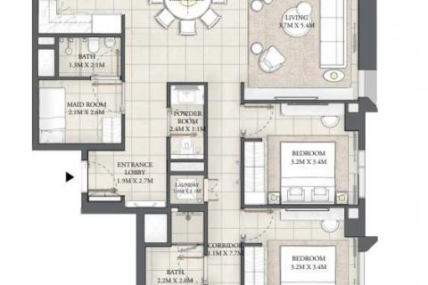 Apartment in Ras Al Khor, Dubai, UAE 3 bedrooms, 158 sq.m. № 636948 - photo 4