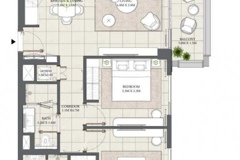 Apartament në Ras Al Khor, Dubai, Emiratet e Bashkuara Arabe 2 dhoma gjumi, 95 m2. № 636952 - Foto 3