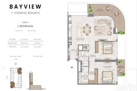Apartman u gradu Dubai Harbour, Dubai, UAE 2 spavaće sobe, 133.04 m2 Br. 761185 - Slika 26