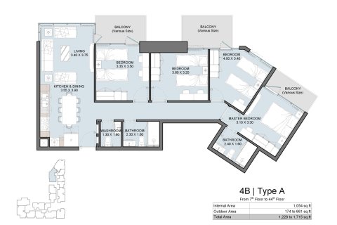Apartament na sprzedaż w Al Reem Island, Abu Dhabi, ZEA 1 sypialnia, 53 mkw., nr 728619 - zdjęcie 12