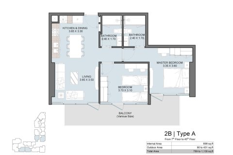 Apartament na sprzedaż w Al Reem Island, Abu Dhabi, ZEA 1 sypialnia, 53 mkw., nr 728619 - zdjęcie 8