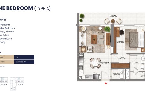 Byt v MALLSIDE RESIDENCES v Dubai Hills Estate, SAE 1 pokoj, 39 m² Č.: 728616 - fotografie 5