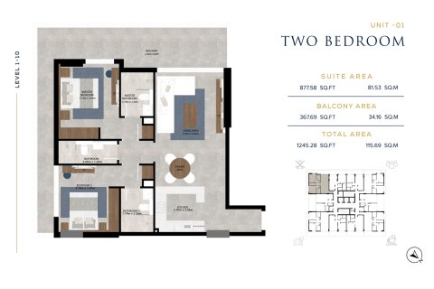 Leilighet til salgs i Dubai Residence Complex, Dubai, Emiratene 1 soverom, 70 kvm Nr. 728615 - Foto 7
