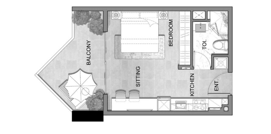 Apartment in Listone Residence in International City, Dubai, UAE 1 room, 41 sq.m. № 698695