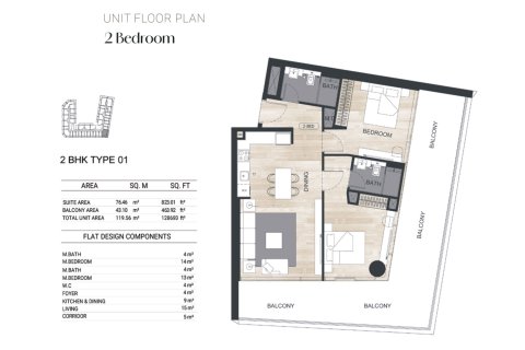 Apartment in Al Jaddaf, Dubai, UAE 1 room, 33 sq.m. № 728460 - photo 12