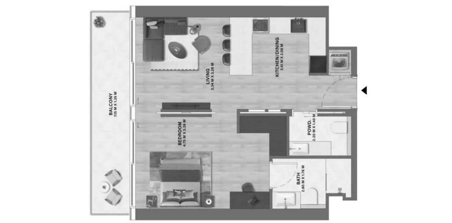 Appartement in Motor City, Dubai, VAE 1 slaapkamer, 65.31 vr.m. nr 712119