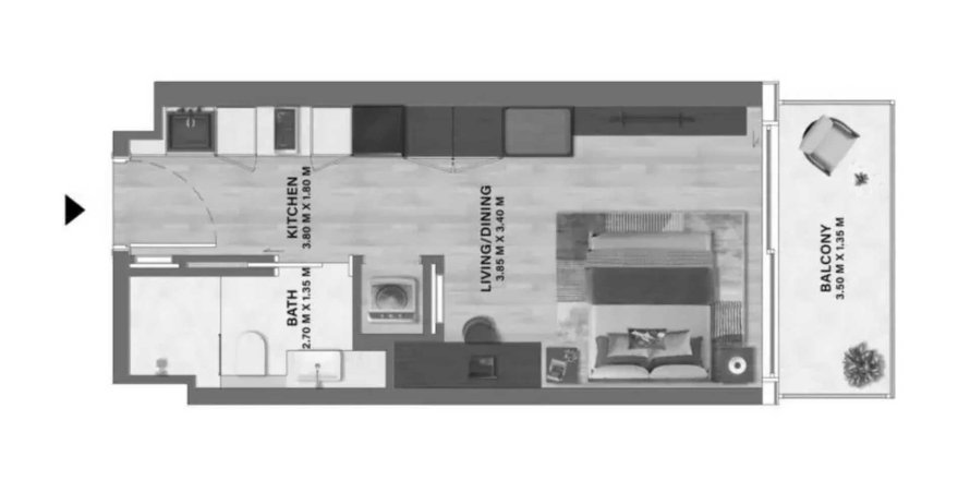 Appartement in Motor City, Dubai, VAE 1 kamer, 33.54 vr.m. nr 712118