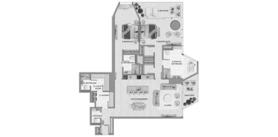 Apartment i Al Reem Island, Abu Dhabi, UAE 2 soveværelser, 214 kvm № 688125