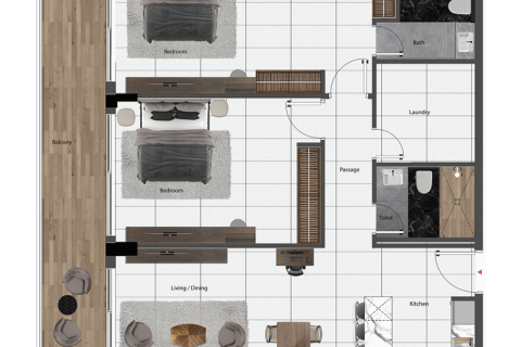 Jumeirah Village Circle, Dubai, BAE’de satılık daire 1 oda, 62 m&sup2; No 689677 - fotoğraf 6