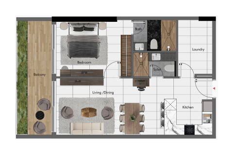 Jumeirah Village Circle, Dubai, BAE’de satılık daire 1 oda, 62 m&sup2; No 689677 - fotoğraf 5
