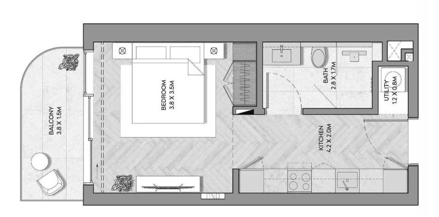Apartman u Nura u Mina Al Arab, Ras Al Khaimah, UAE 35 m2, 1 soba Br. 685713