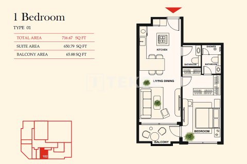 Leilighet til salgs i Al Satwa, Dubai, Emiratene 1 rom, 34 kvm Nr. 730813 - Foto 28