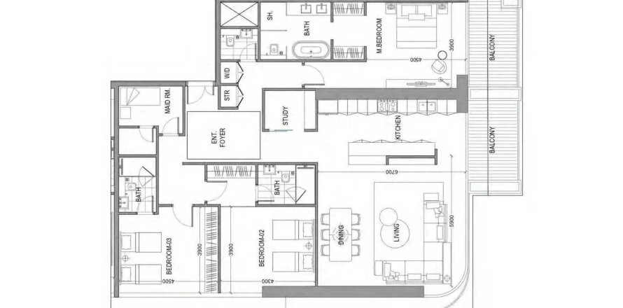 Apartamento en Al Wasl, Dubai, EAU 3 dormitorios, 211.82 m² № 718373