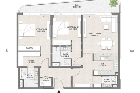 Apartman u Dubai, UAE 2 spavaćih soba, 129 m2 Br. 714581 - fotografija 25