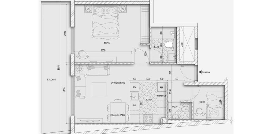 Lakás az Enaya Residences lakóparkban itt: Jumeirah Village Triangle, Dubai, EAE, 1 hálószoba, 84.81 m², azonosító: 700301