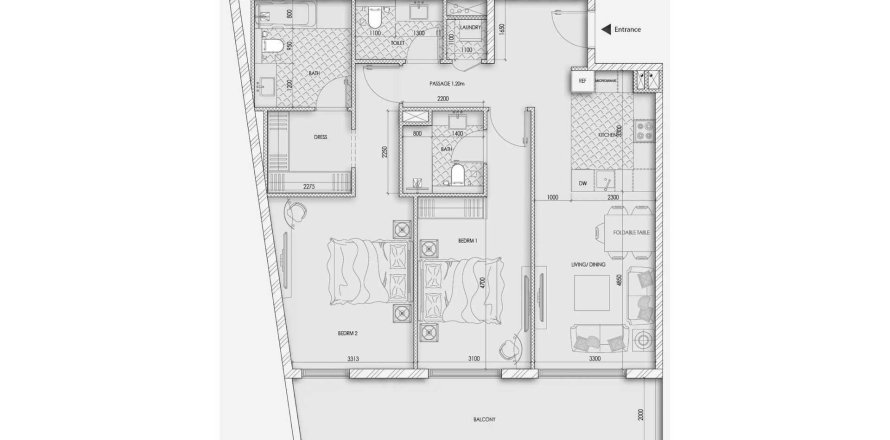 Lakás az Enaya Residences lakóparkban itt: Jumeirah Village Triangle, Dubai, EAE, 2 hálószoba, 127.64 m², azonosító: 700303