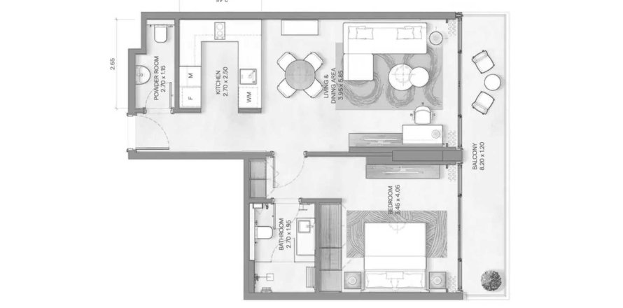 Apartment i Saadiyat Island, Abu Dhabi, UAE 1 soveværelse, 77.55 kvm № 498124