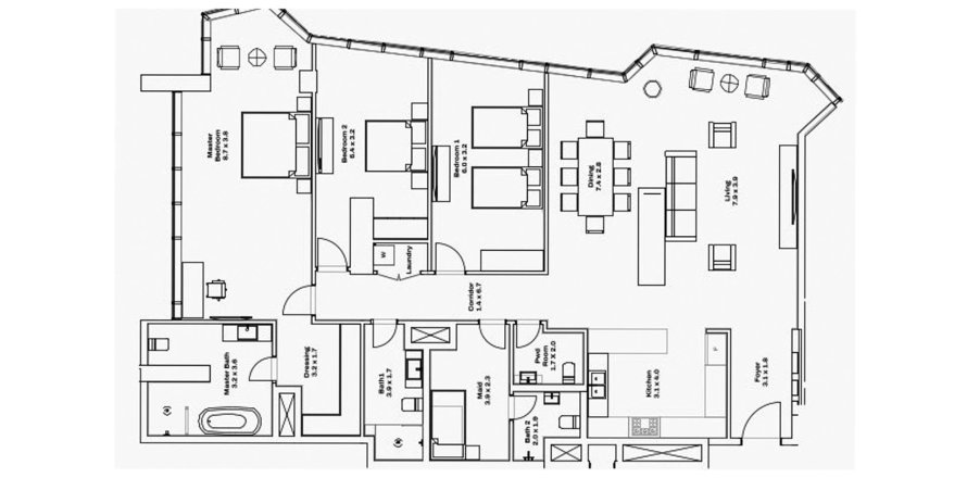 Apartmen di RADIANT HEIGHT di Al Reem Island, Abu Dhabi, UAE 3 bilik tidur, 242 meter persegi № 760055