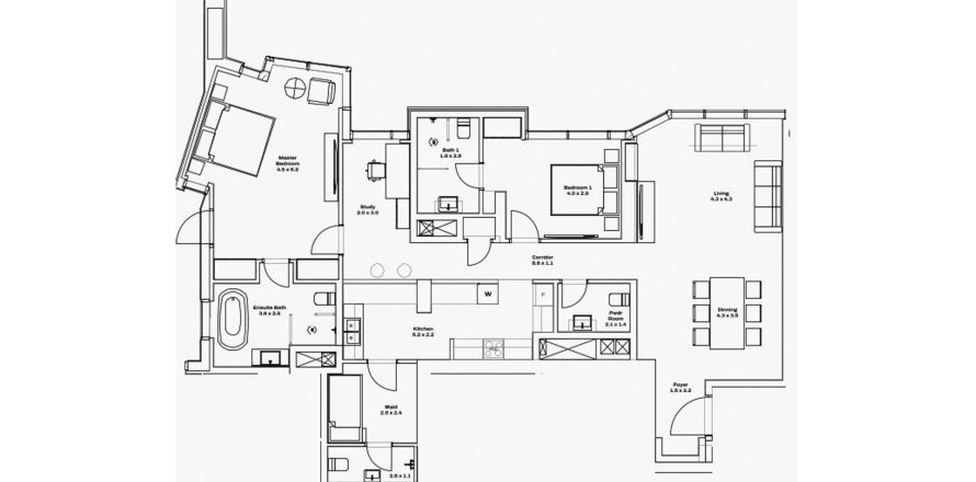 Apartament w Al Reem Island, Abu Dhabi, ZEA 2 sypialnie, 144.8 mkw. nr 760053