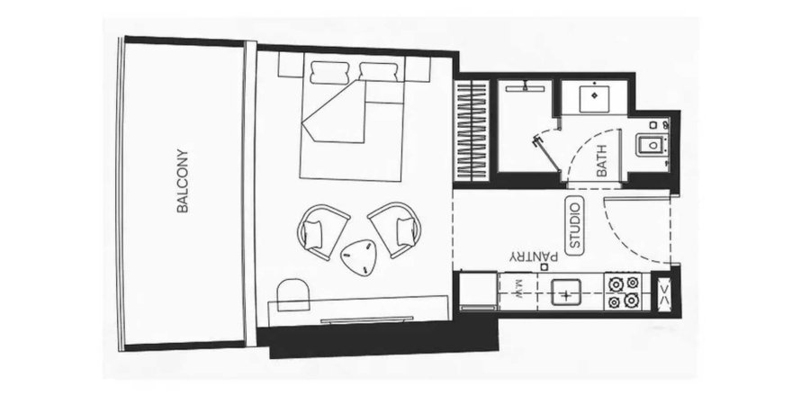 Пәтер Binghatti Skyflame, Majan, Дубай, БАӘ-да 1 бөлме, 37.87 м² № 700333