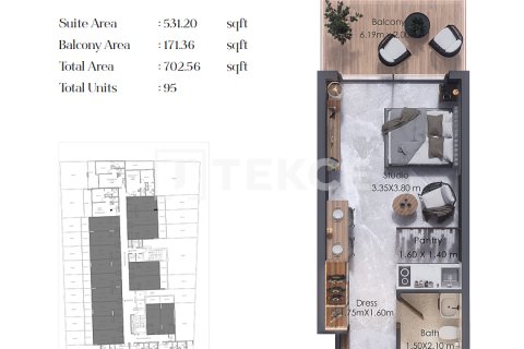 Διαμέρισμα σε Al Warsan, Dubai, ΗΑΕ 1 δωμάτιο, 65 τ.μ. Αρ. 730770 - φωτογραφία 17
