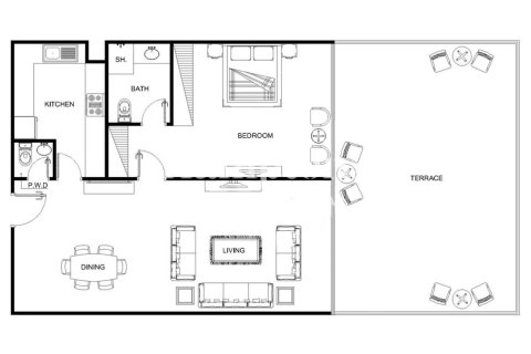 Huoneisto Palm Jumeirah, Dubai, Arabiemiraatit 1 makuuhuone, 106.16025810 m2 № 651447 - kuva 4