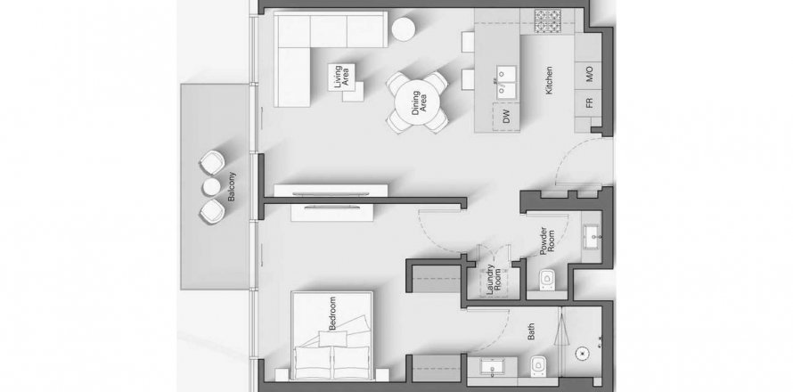 Apartment in Riverton House in Nadd Al Sheba, Dubai, UAE 1 bedroom, 72.8 sq.m. № 634126