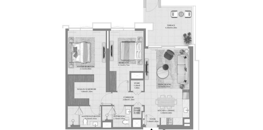 Apartment in Terra Gardens in Dubai, UAE 2 bedrooms, 113.53 sq.m. № 647292