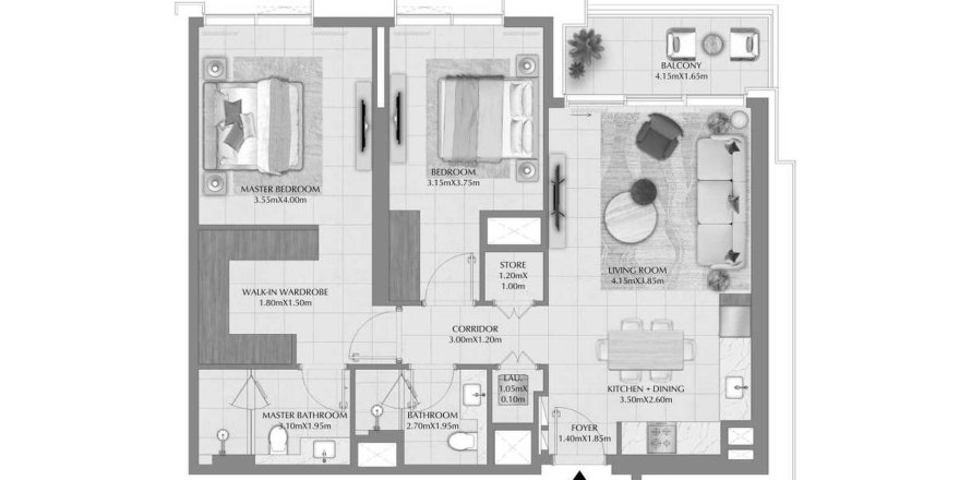 Apartment in Terra Gardens in Dubai, UAE 2 bedrooms, 103.95 sq.m. № 647290