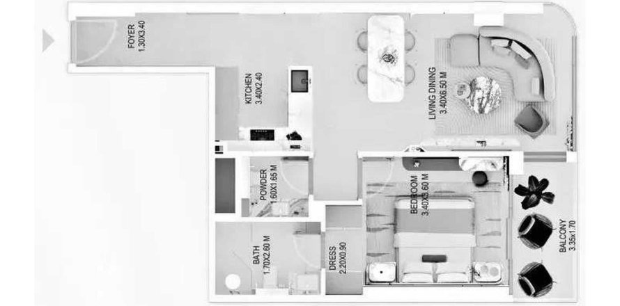 Apartament në Rabdan Gardens në Al Satwa, Dubai, Emiratet e Bashkuara Arabe 1 dhomë gjumi, 69.86 m2. № 714282