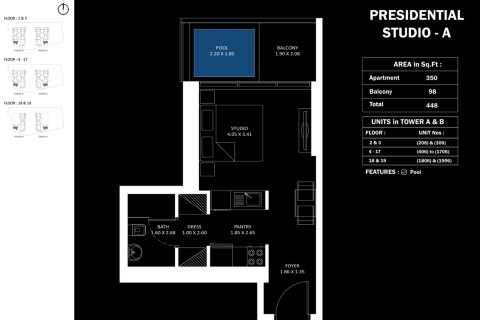 Leilighet til salgs i Jumeirah Village Circle, Dubai, Emiratene 1 rom, 36 kvm Nr. 728636 - Foto 10