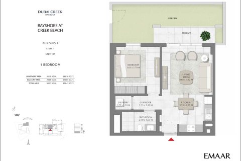 Apartamento en venta en Dubai Creek Harbour (The Lagoons), Dubai, EAU 1 dormitorio, 55 m2 № 728658 - foto 8
