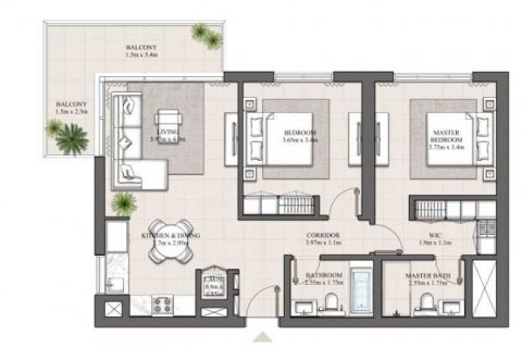 Apartament në HILLS PARK në Dubai Hills Estate, Emiratet e Bashkuara Arabe 2 dhoma gjumi, 99 m2. № 637290 - Foto 3