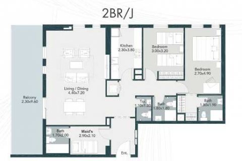 Apartment in MESK in Mohammed Bin Rashid City, Dubai, UAE 2 bedrooms, 147 sq.m. № 637293 - photo 3