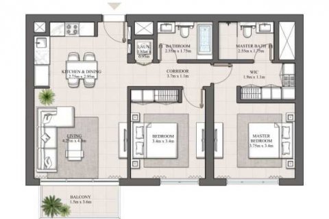 Dubai Hills Estate, UAE의 판매용 아파트 침실 2개, 92제곱미터 번호 637291 - 사진 3