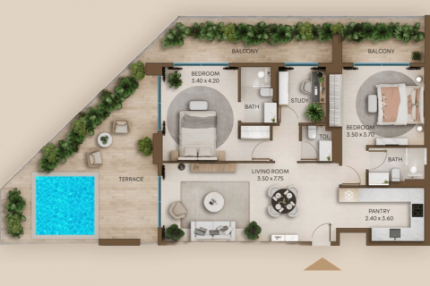 Byt v Dubai, SAE 2 ložnice, 159 m² Č.: 630023 - fotografie 14