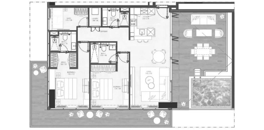 Byt v Gharbi 2 Residences v Jumeirah Village Circle, Dubai, SAE 2 ložnice, 151.25 m² Č.: 714454