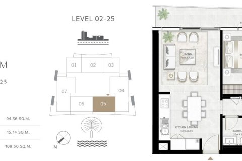 آپارتمان برای فروش در  Dubai Harbour، Dubai، امارات متحده عربی  1 خوابه ، 67 متر مربع ، شماره 704941 - تصویر 9