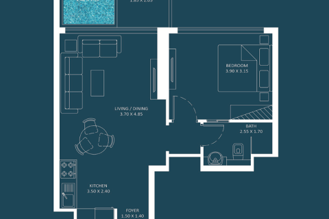 Dubai Silicon Oasis, Dubai, संयुक्त अरब अमीरात में अपार्टमेंट, 1 कमरा, संख्या 732773 - फ़ोटो 8