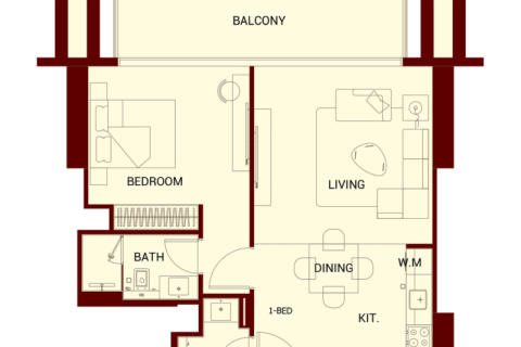 Jumeirah Village Circle, Dubai, UAE의 판매용 아파트 34제곱미터 번호 732772 - 사진 9
