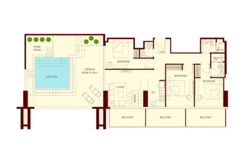Jumeirah Village Circle, Dubai, UAE의 판매용 아파트 34제곱미터 번호 732772 - 사진 11