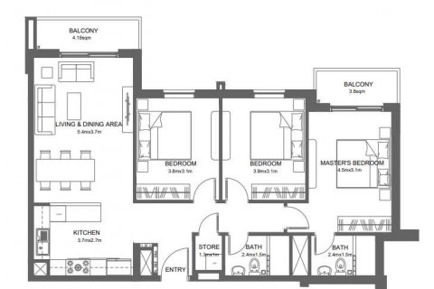 Apartment in REEMAN LIVING in Al Shamkha, Abu Dhabi, UAE 3 bedrooms, 100 sq.m. № 637180 - photo 4